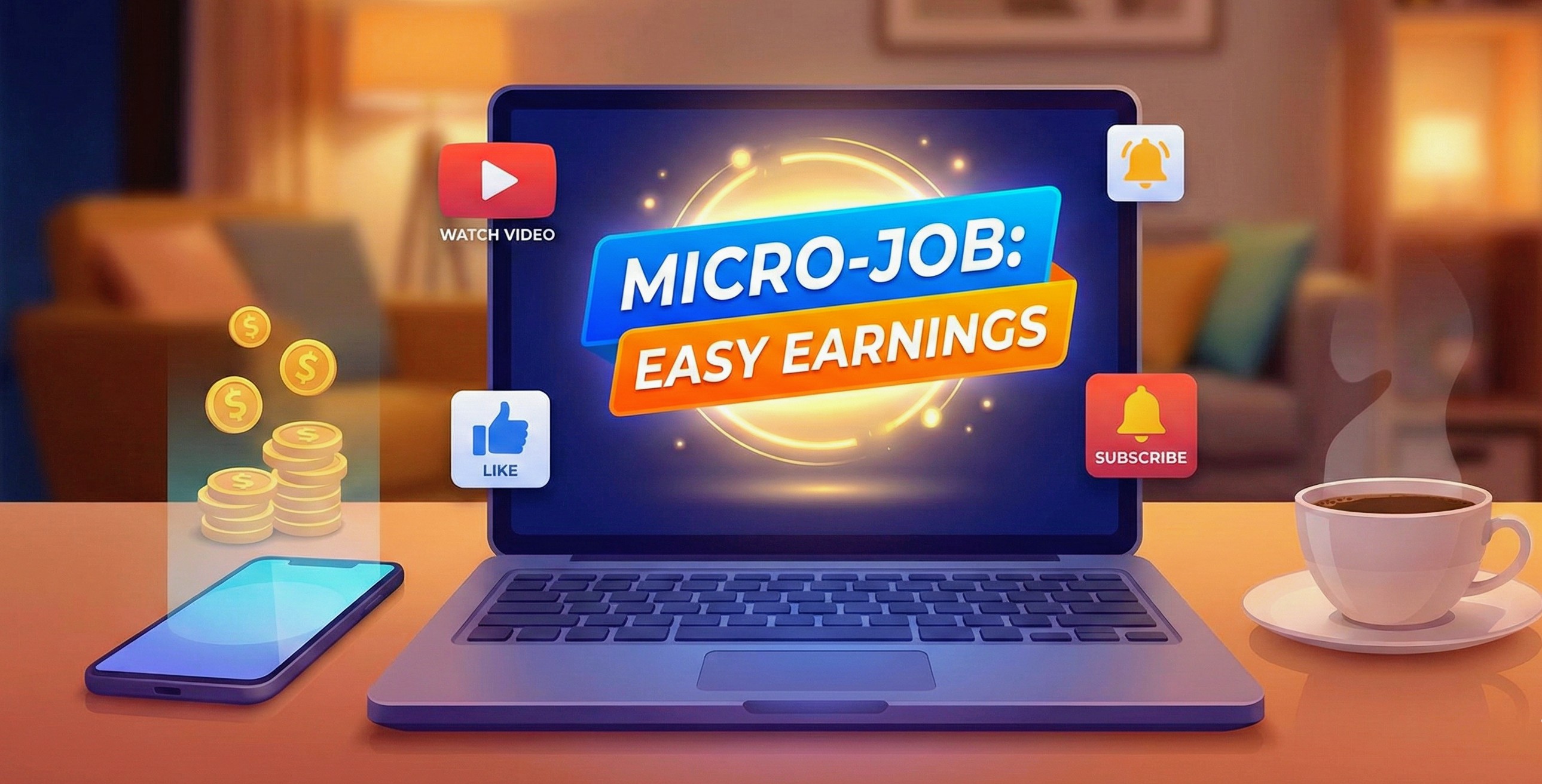মাইক্রো-জব: ছোট ছোট কাজ করে অনলাইনে আয়ের সহজ উপায় (ভিডিও দেখা, লাইক ও সাবস্ক্রাইব) 🚀